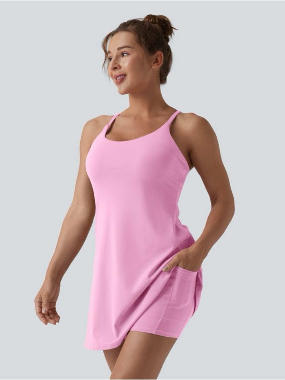 NWOT Halara SoftlyZero™ Plush Backless Active Dress-Easy Peezy Edition